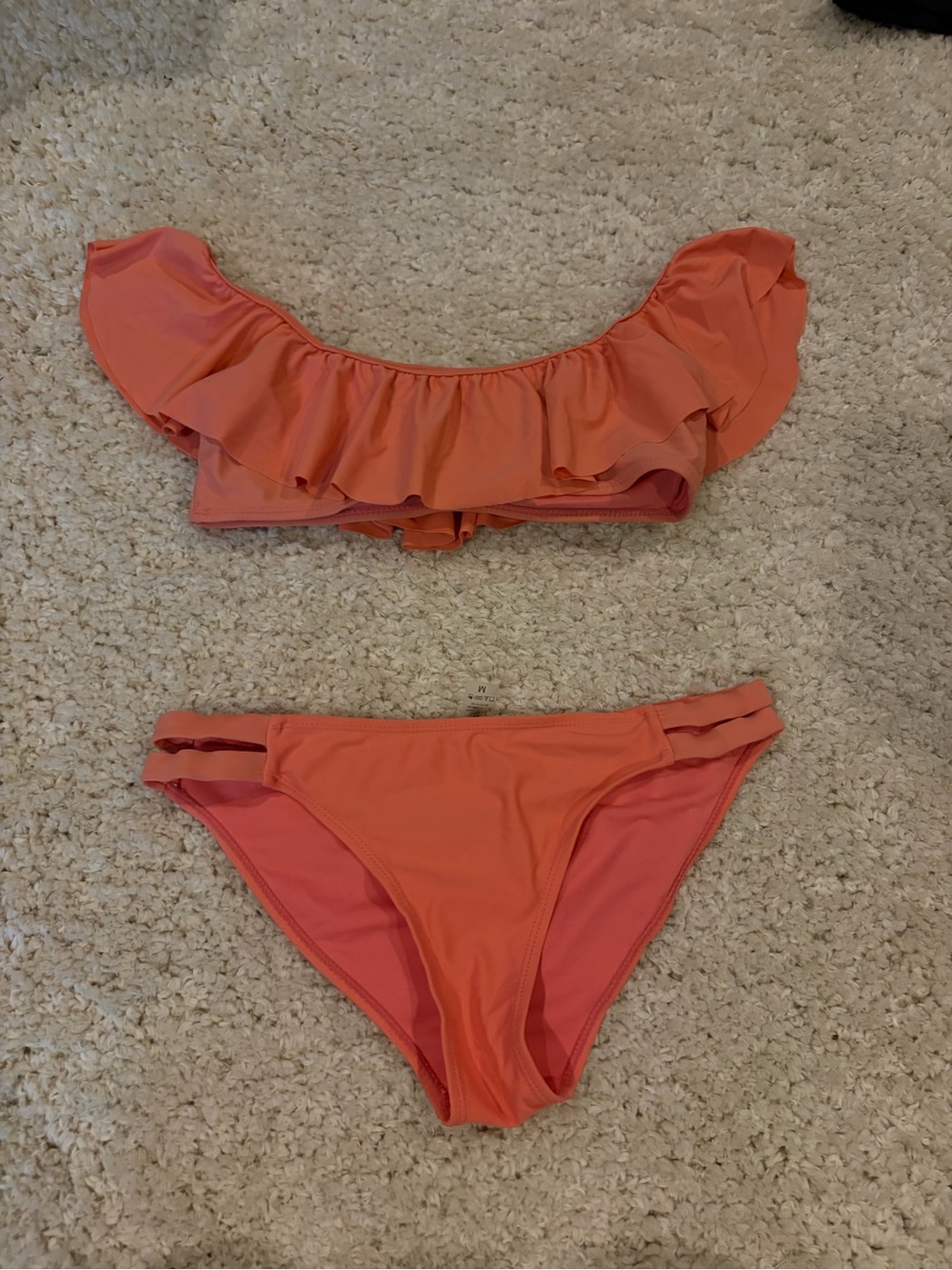 Kensie Coral Ruffle Two-Piece' Swim Bikini